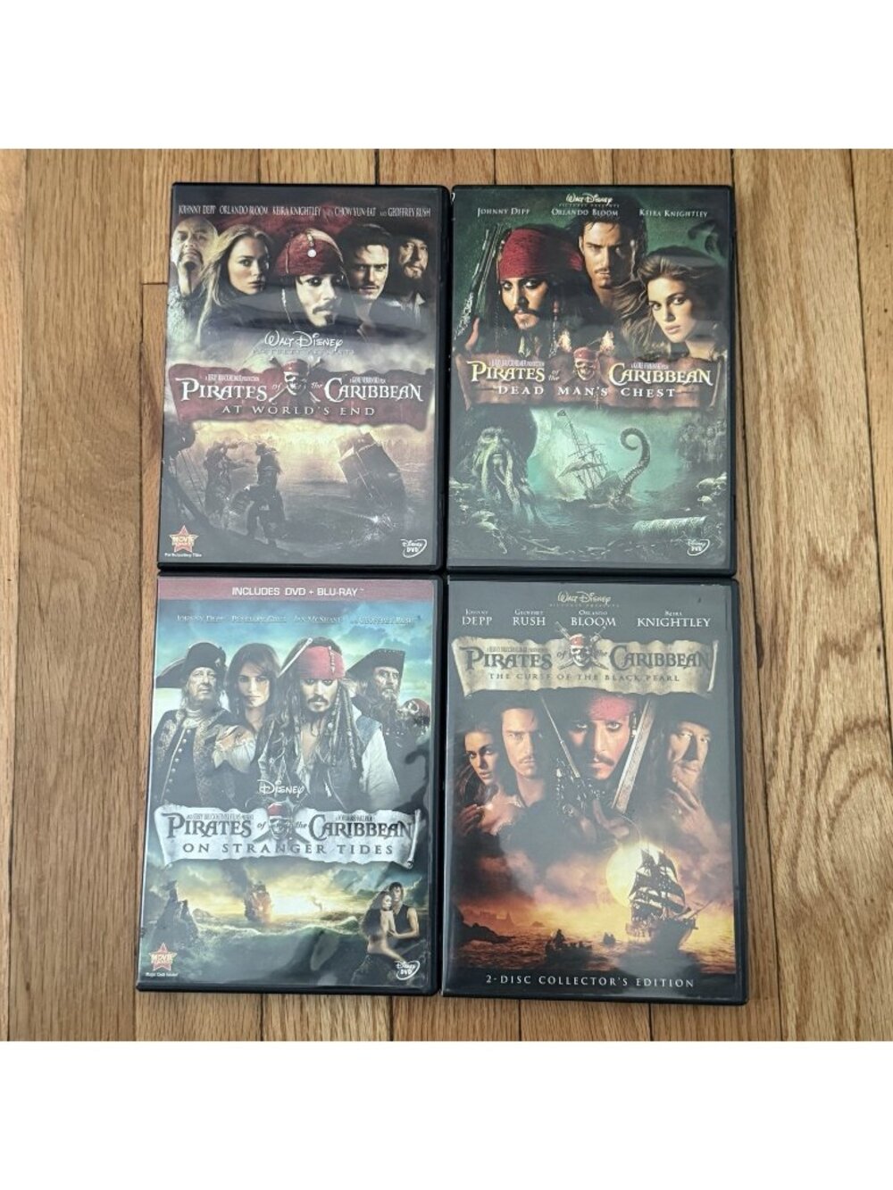 Pirates of the Caribbean DVD Movie Lot Curse Black Pearl Dead Mans Chest 4 Films
